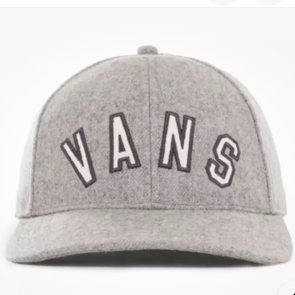 Van gray wool blend cap hat .